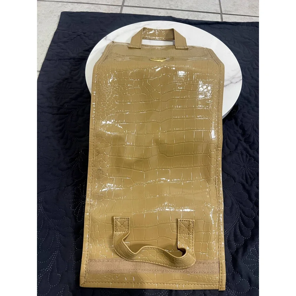 Joy Mangano Medium Better Beauty Case Roll-up Organizer Light Brown:NWOT